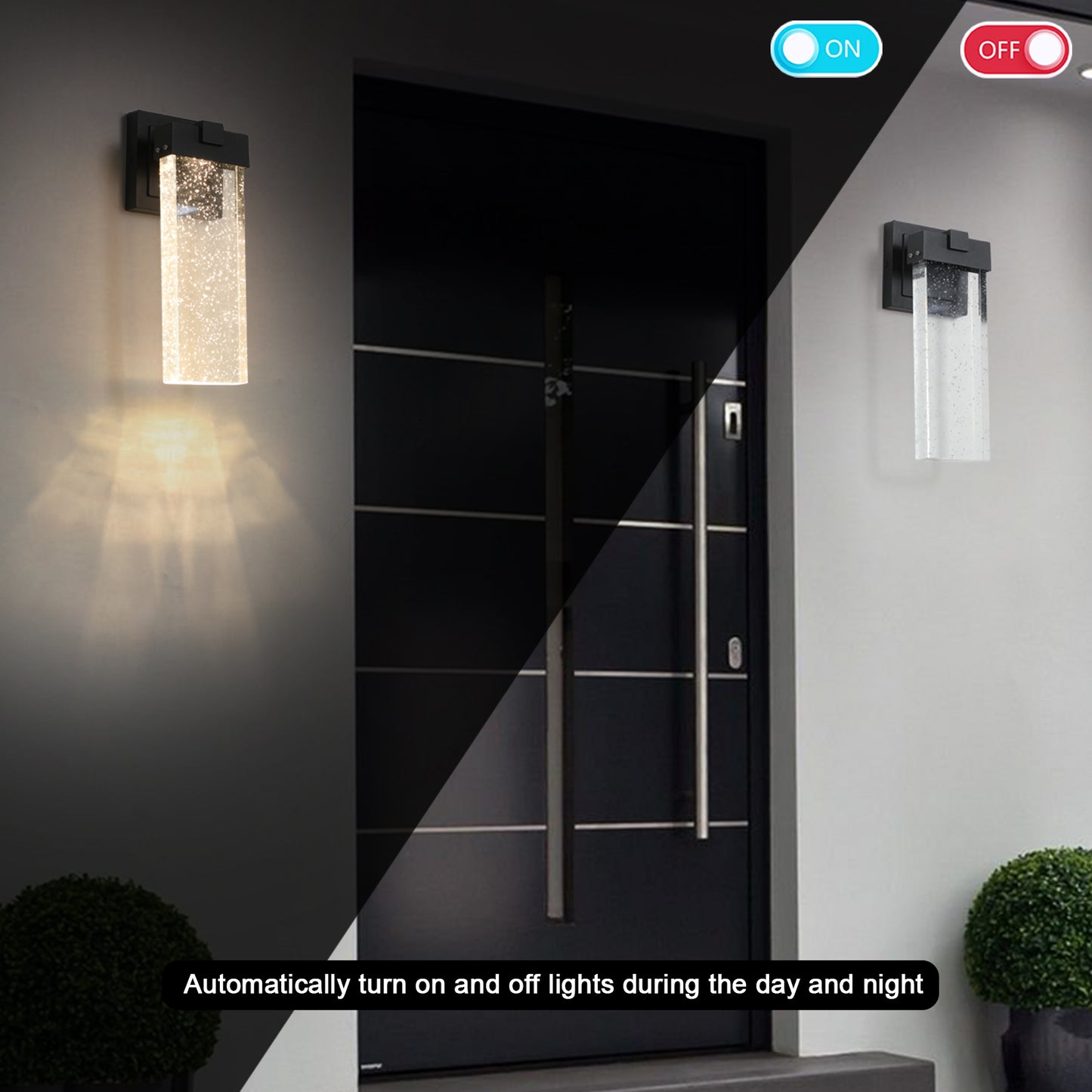 Black Bubble Crystal Outdoor Wall Light, Set of 2 - view 7