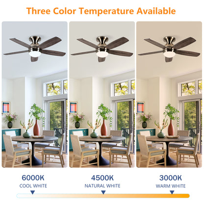 52" Satin Nickel Plywood Blade Ceiling Fan with Remote - view 7