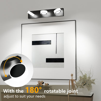 21" Black Round Acrylic LED Vanity Wall Light - view 4