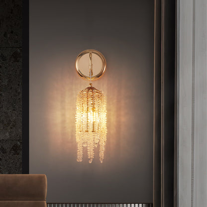 Gold Cascading Crystal Bead Wall Light, Set of 2 - view 4