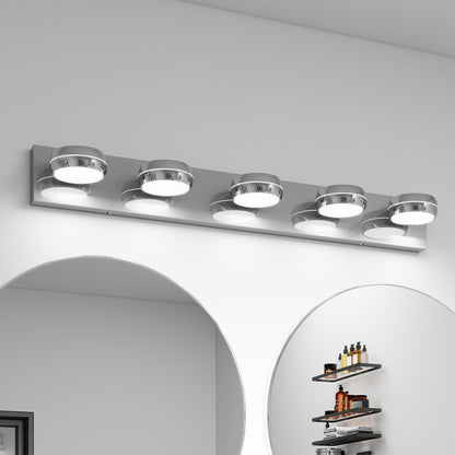 35" 5-Light Chrome LED Bathroom Vanity Light