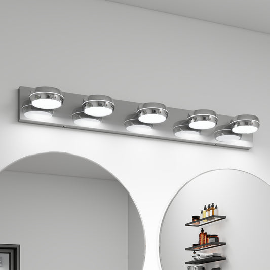 35" 5-Light Chrome LED Bathroom Vanity Light