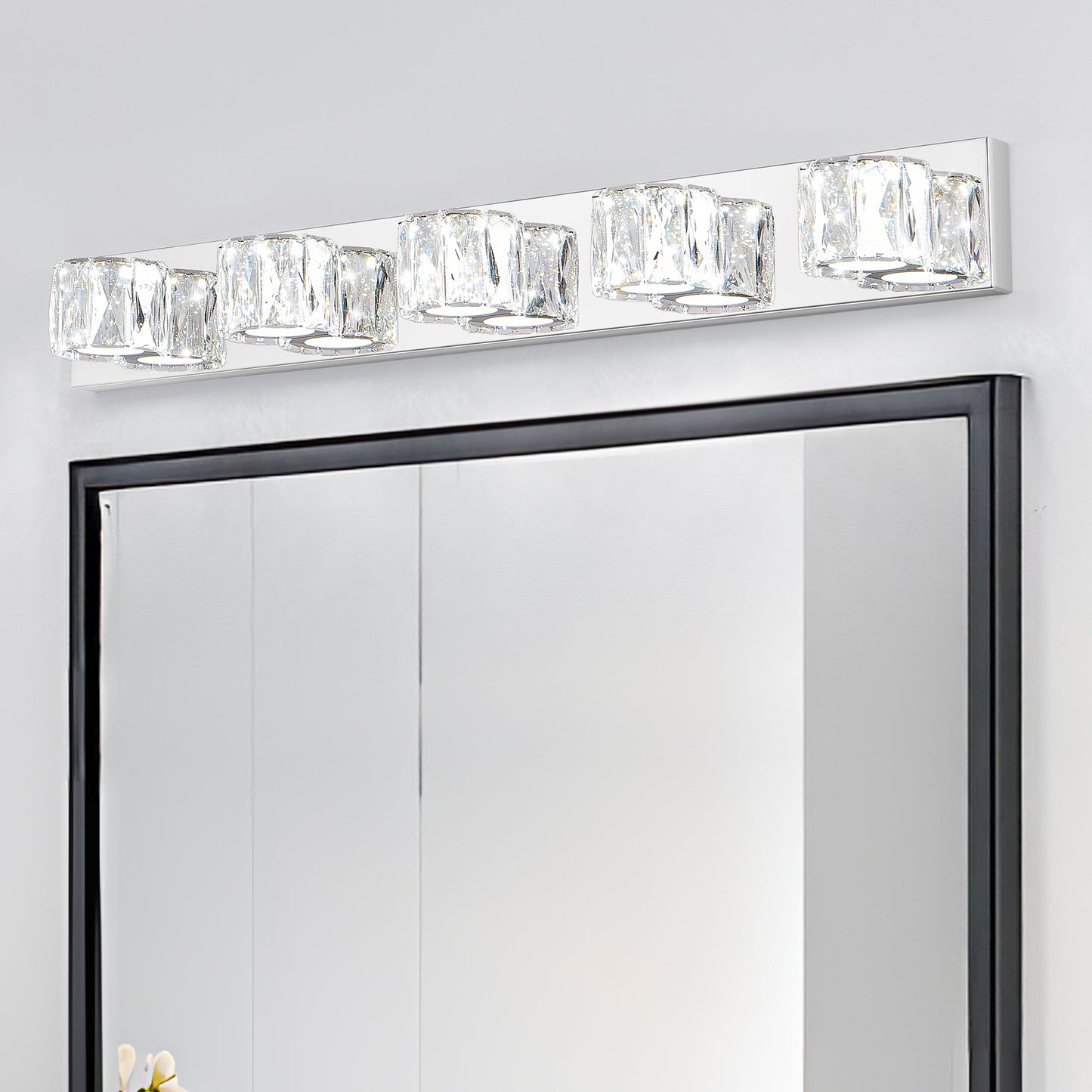35" 5-Light Chrome Crystal LED Vanity Light - view 4