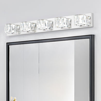 35" 5-Light Chrome Crystal LED Vanity Light - view 4