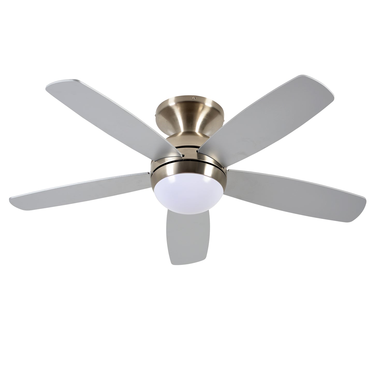 52" Satin Nickel Plywood Blade Ceiling Fan with Remote - view 21