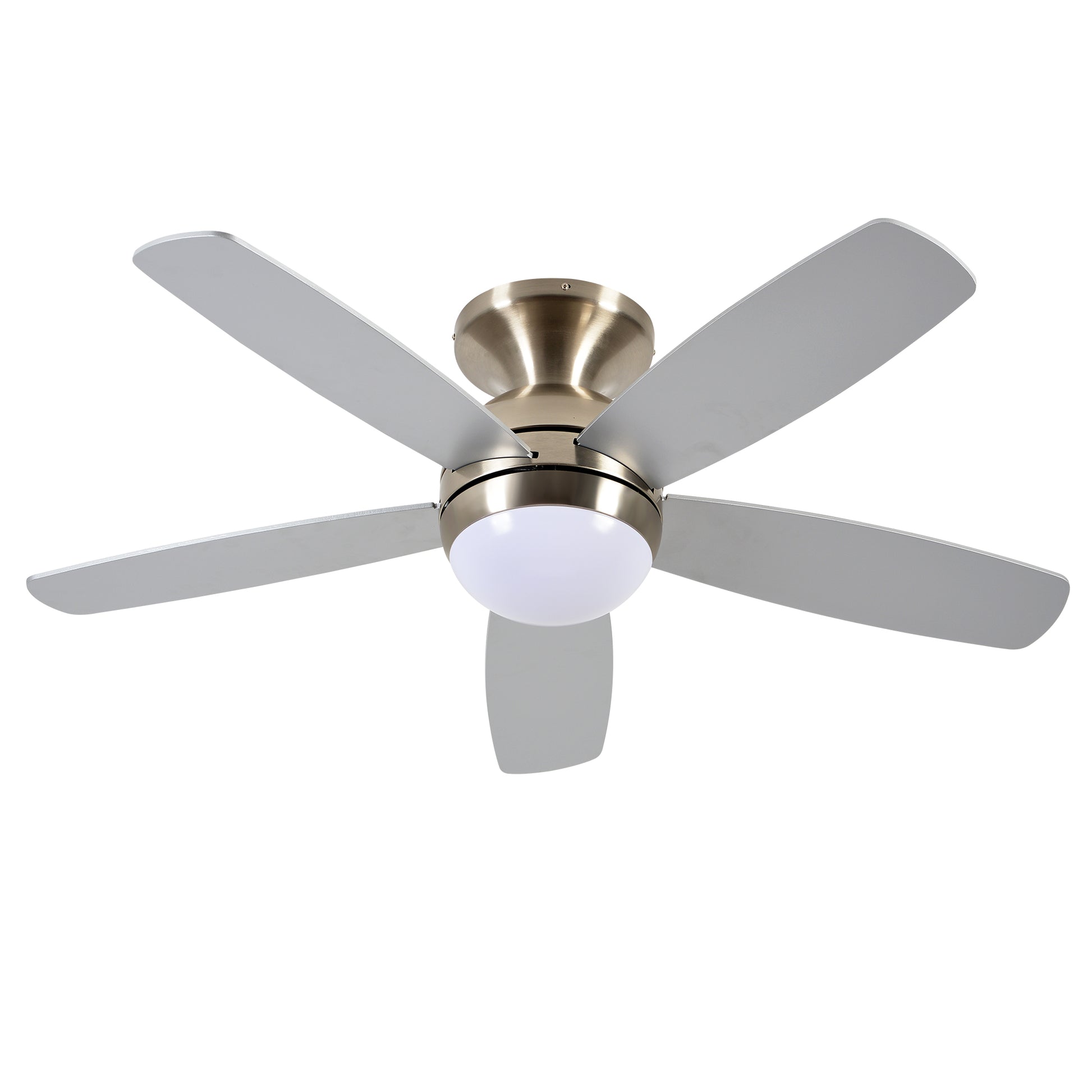 52" Satin Nickel Plywood Blade Ceiling Fan with Remote - view 21