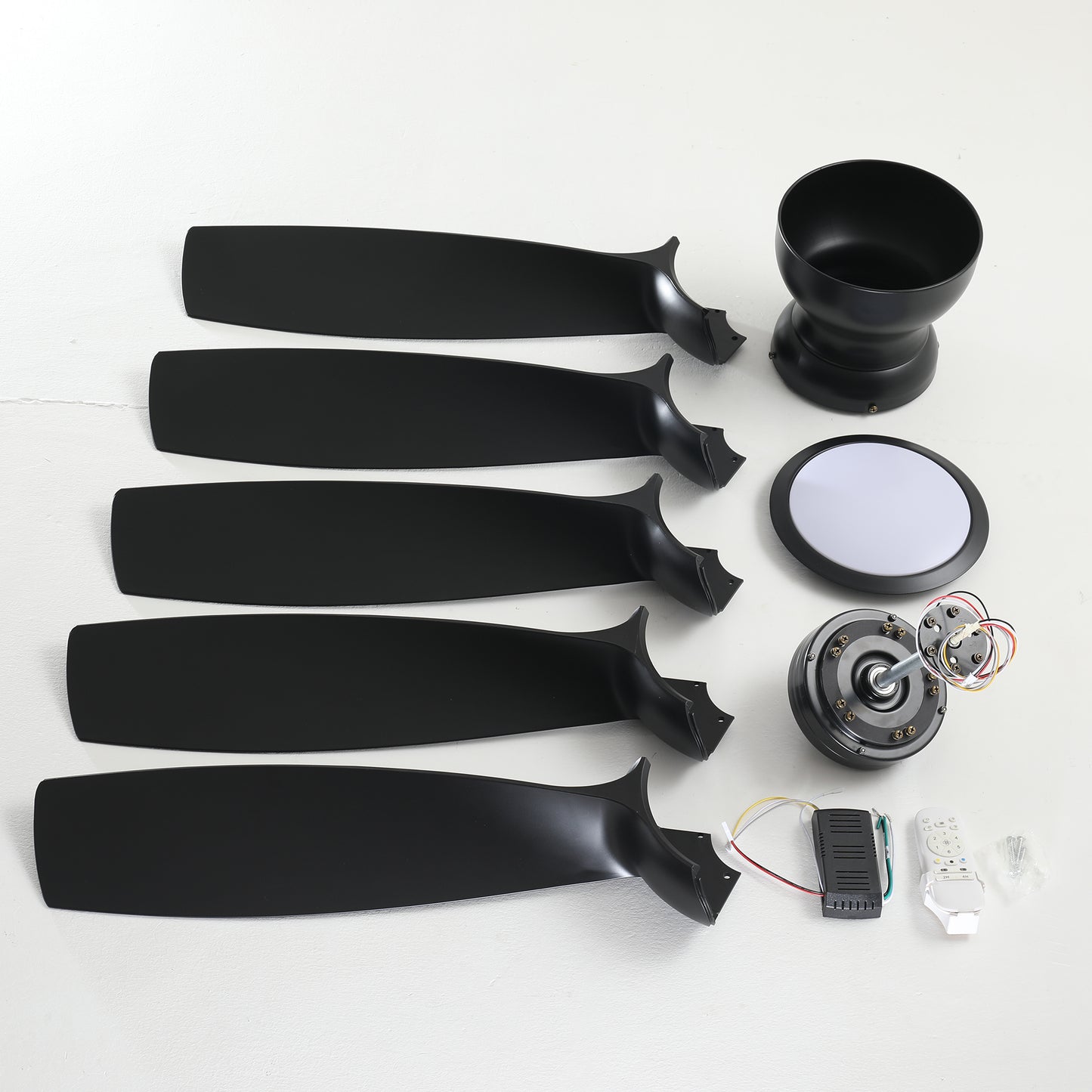 56" Matte Black 5-Blade Ceiling Fan with Remote - view 22