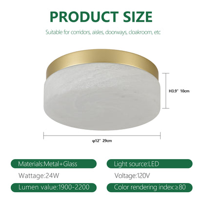 12" Gold Round LED Flush Mount Ceiling Light - view 9