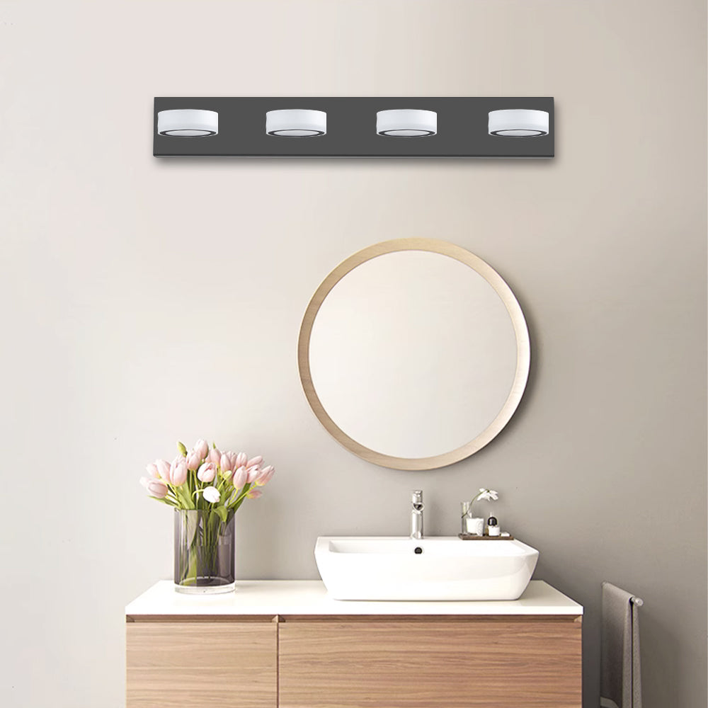 29" Modern 4-Light Black LED Vanity Light