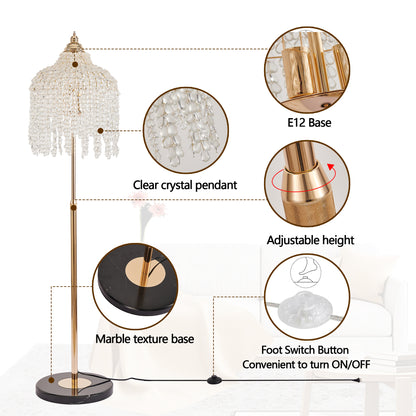 3-Light Gold Waterfall Crystal Floor Lamp - view 6