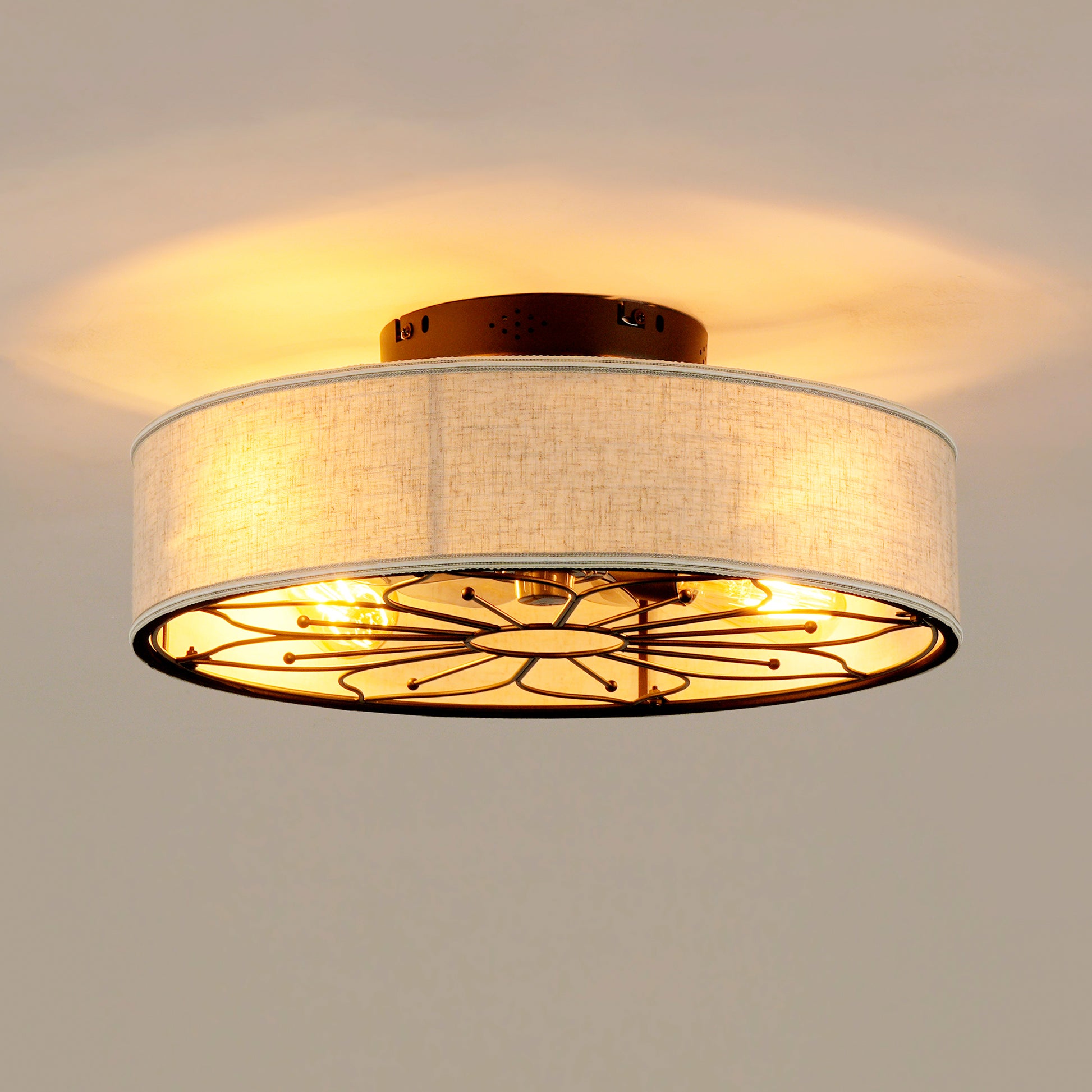20" Lotus Fabric Bladeless Ceiling Fan with Remote - view 21