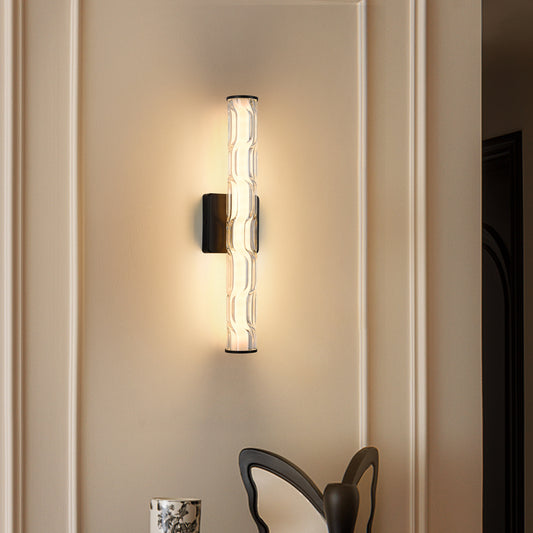 19.7" Black Crystal Wall Sconce, Set of 2
