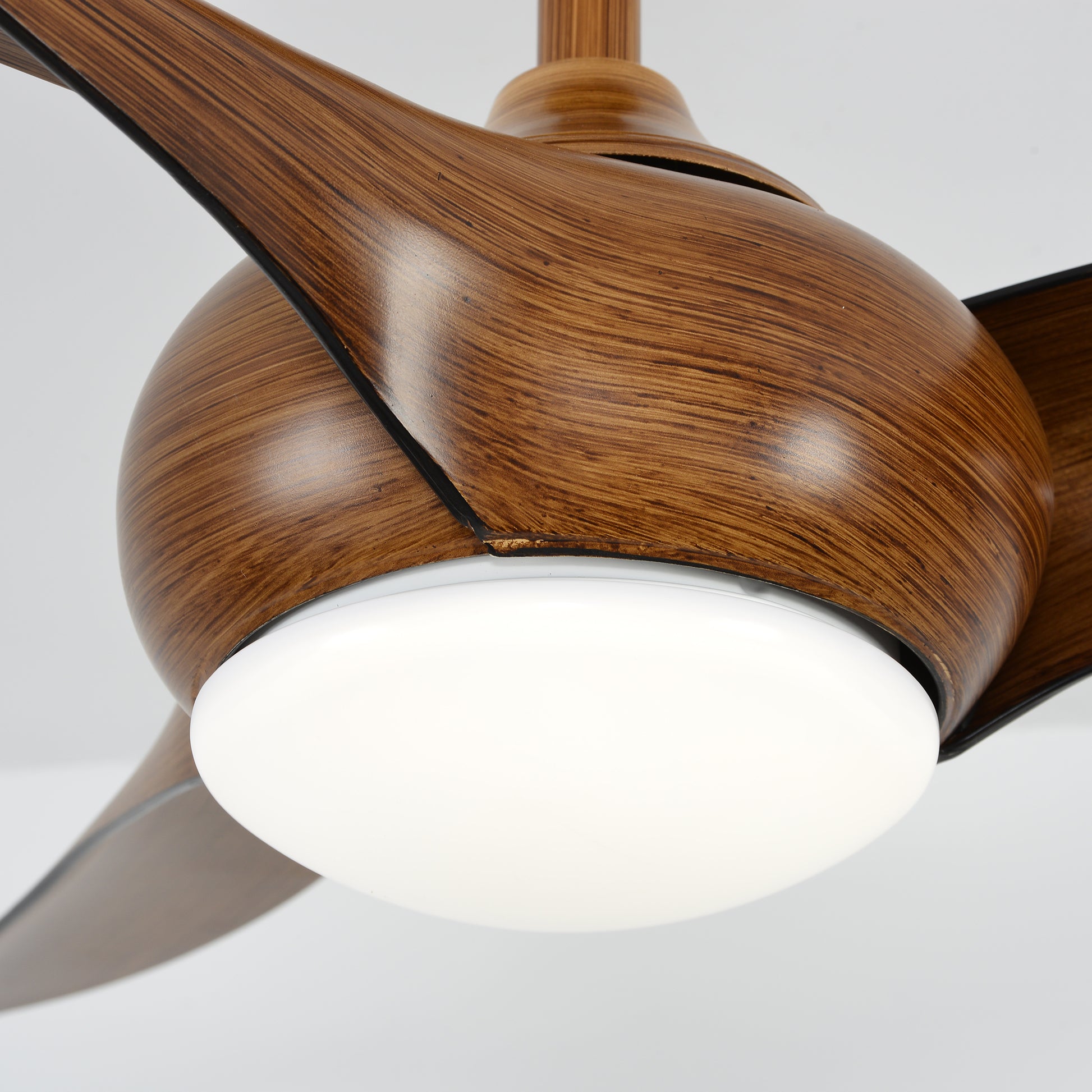52" Wood Finish Ceiling Fan with LED Light and Remote - view 16