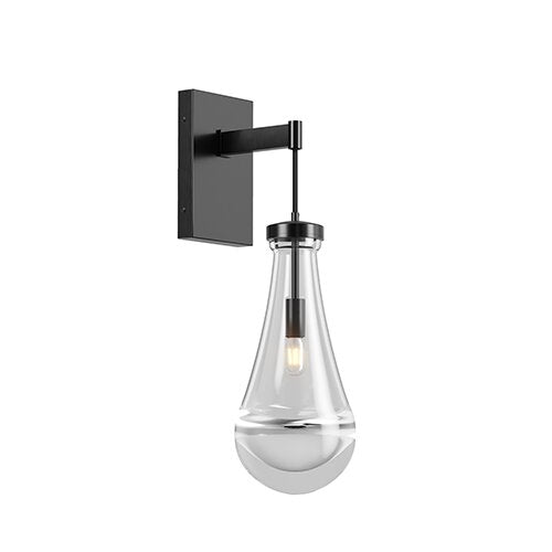 Modern Black Wall Sconce with Clear Glass - view 8