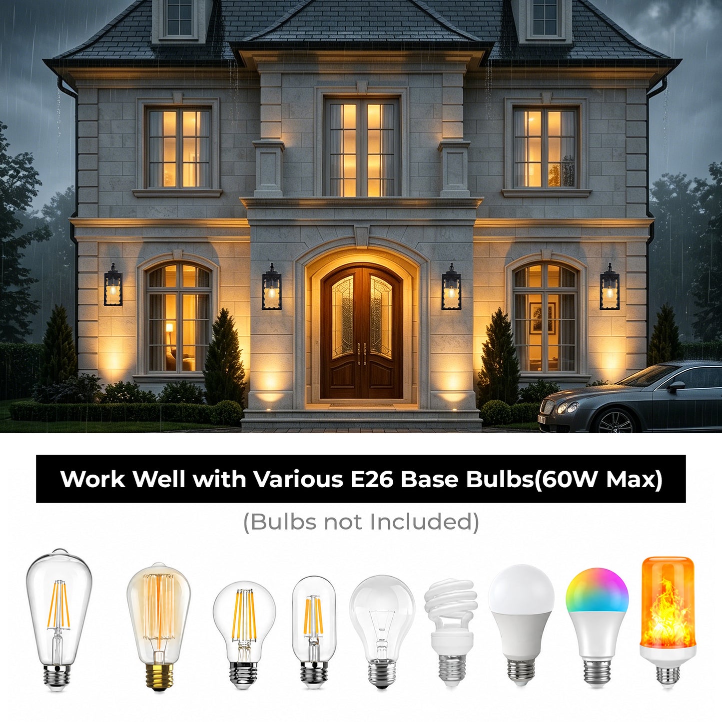 18" Matte Black Sawtooth Outdoor Wall Light with Clear Glass - view 6