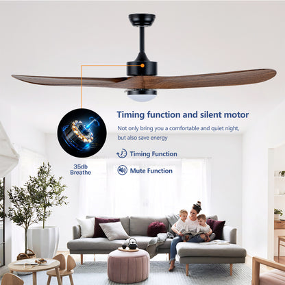 60" Matte Black Ceiling Fan with LED Light - view 10