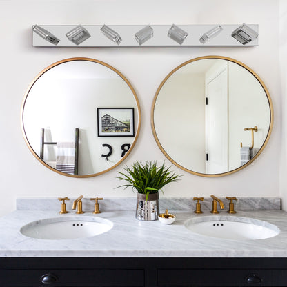 45" 7-Light Chrome LED Vanity Light with Acrylic Shades - view 7