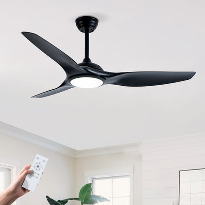 52" Matte Black Ceiling Fan with LED Light - view 2