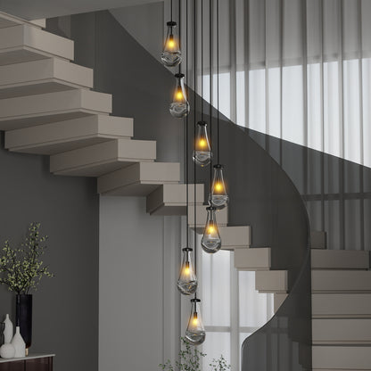 7-Light Black Adjustable Pendant Chandelier - view 4