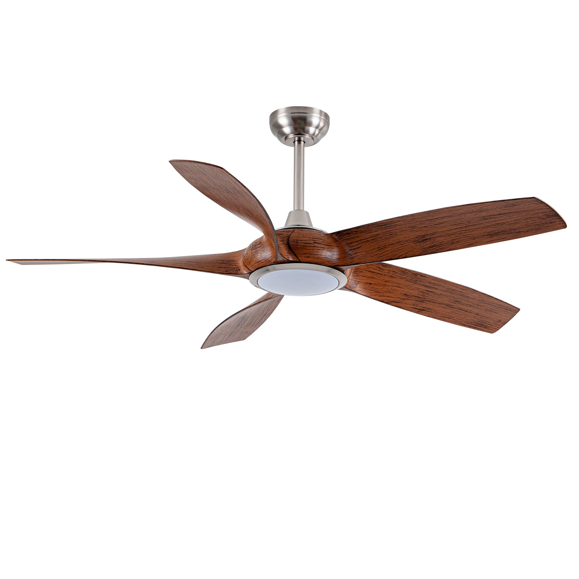 56" Nickel & Wood 5-Blade Ceiling Fan with Remote - view 18