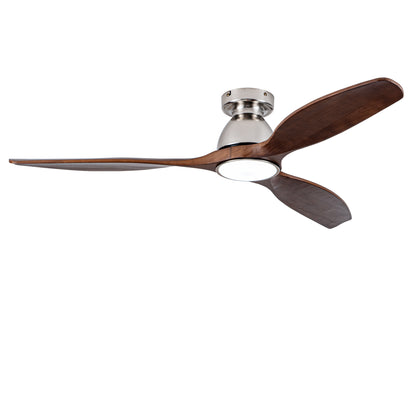 52" Walnut Solid Wood Flush Mount Ceiling Fan - view 19