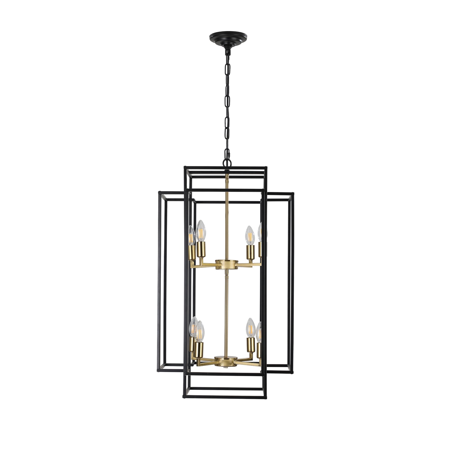 18" 8-Light Black & Gold Geometric Chandelier - view 17