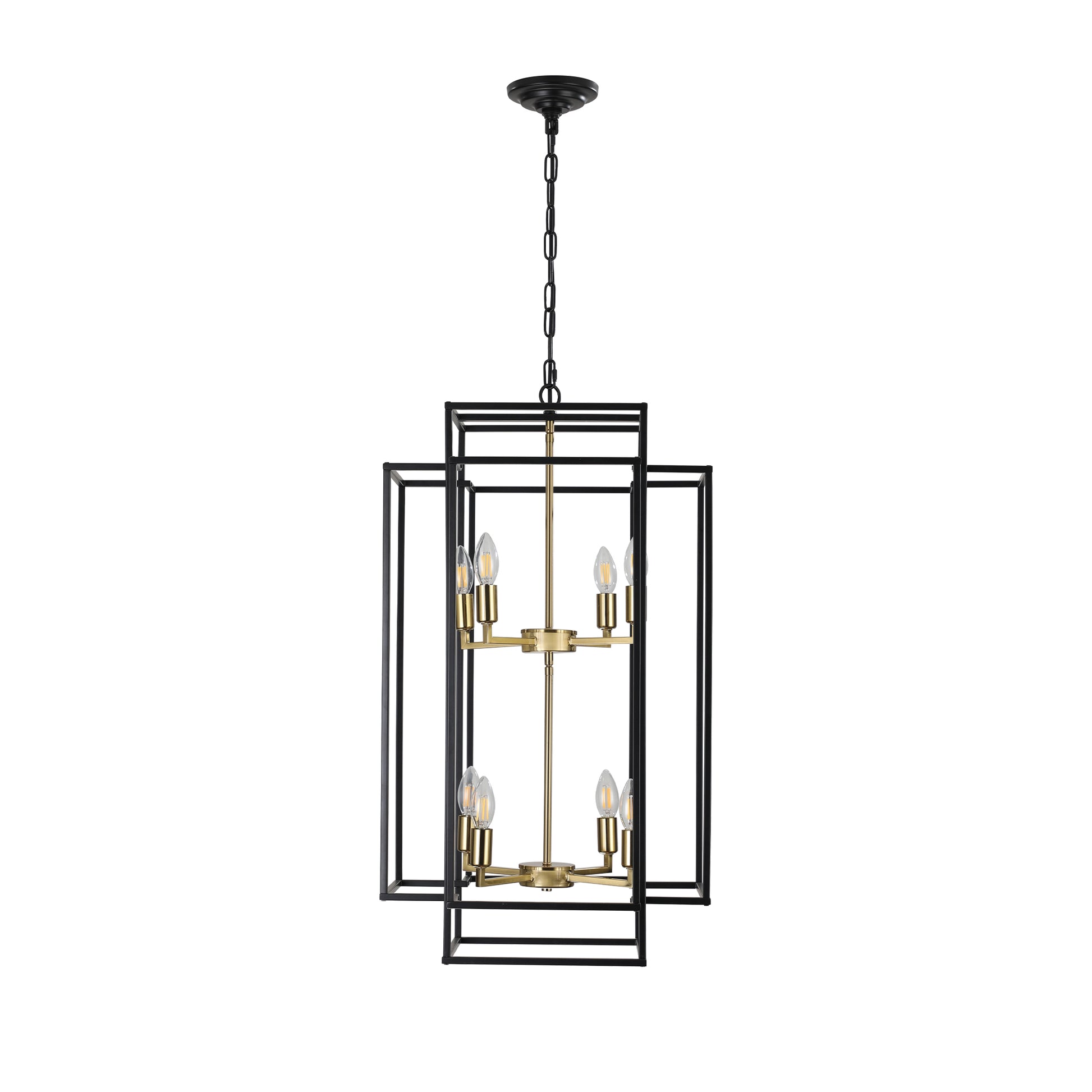 18" 8-Light Black & Gold Geometric Chandelier - view 17