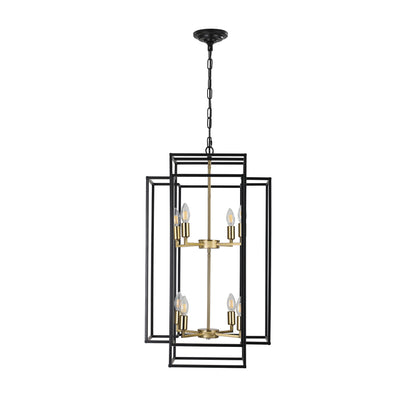 18" 8-Light Black & Gold Geometric Chandelier - view 17
