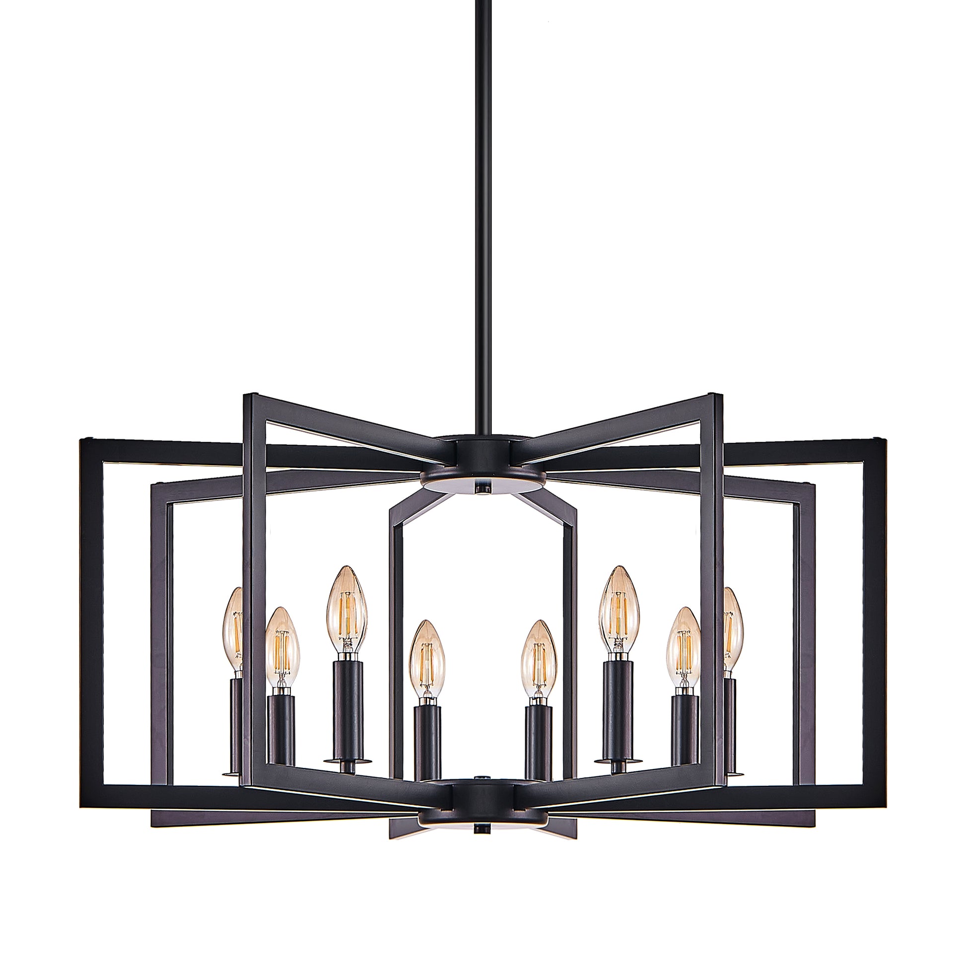 27" 8-Light Black Geometric Chandelier - view 12
