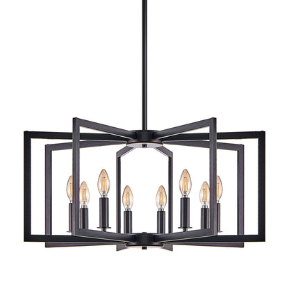 27" 8-Light Black Geometric Chandelier - view 12