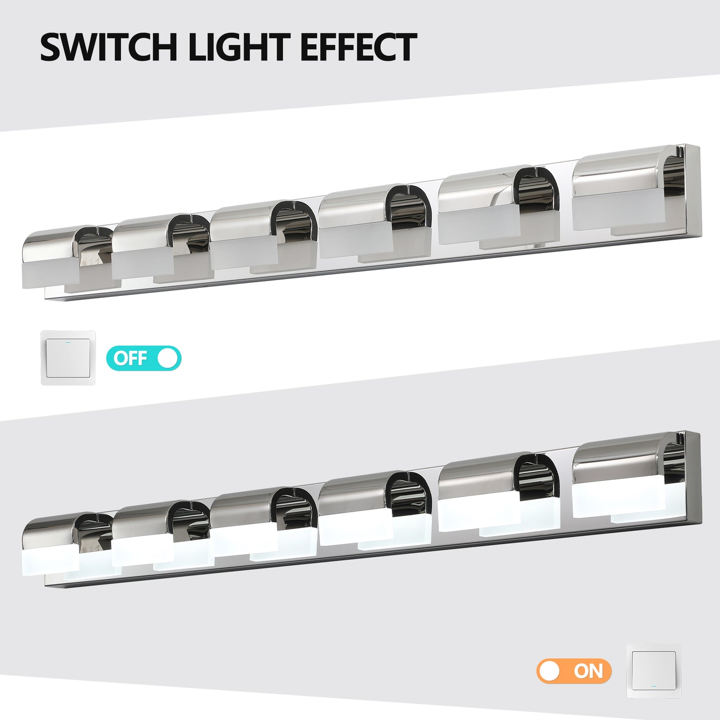 6-Light Chrome LED Bathroom Vanity Light - view 8