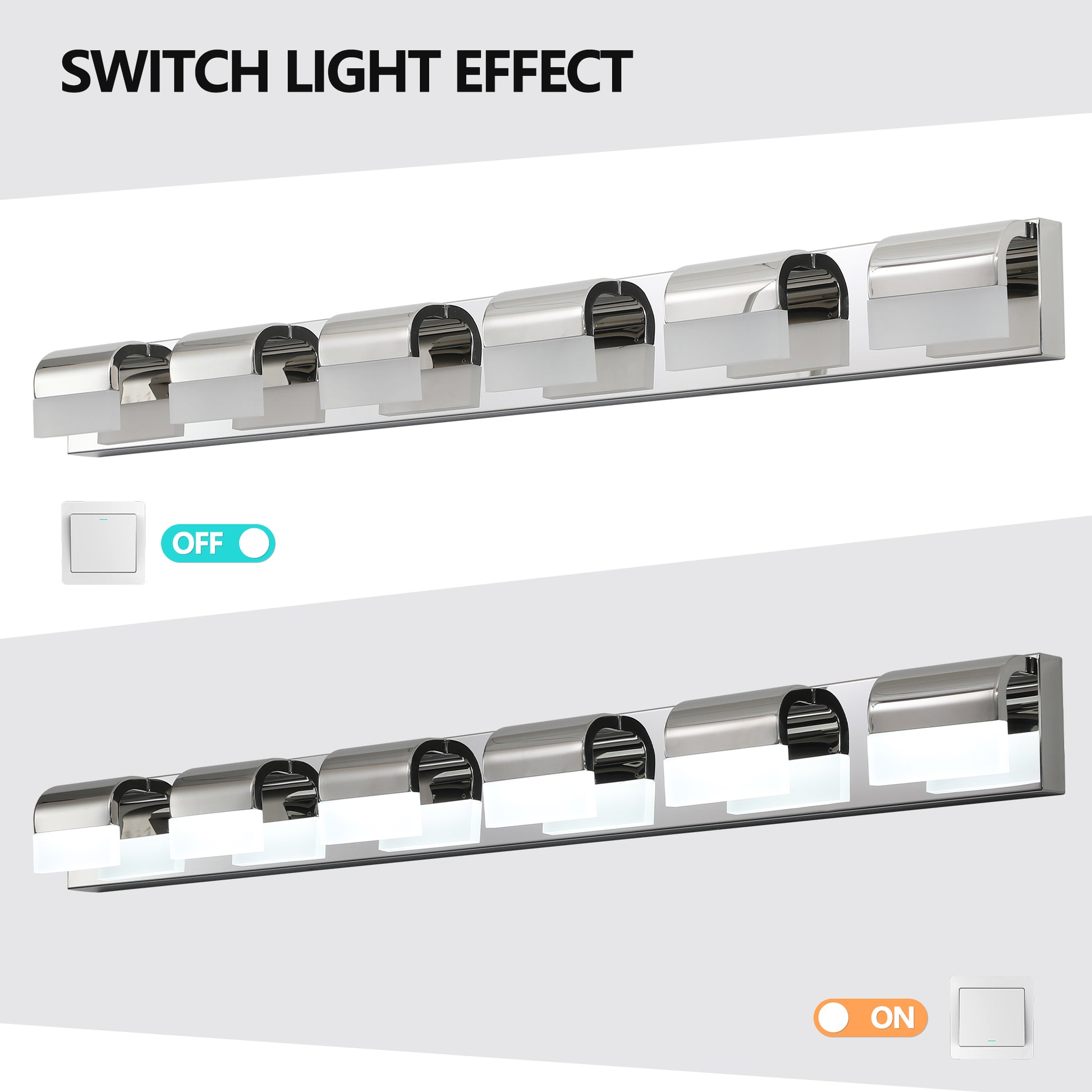 6-Light Chrome LED Bathroom Vanity Light - view 8