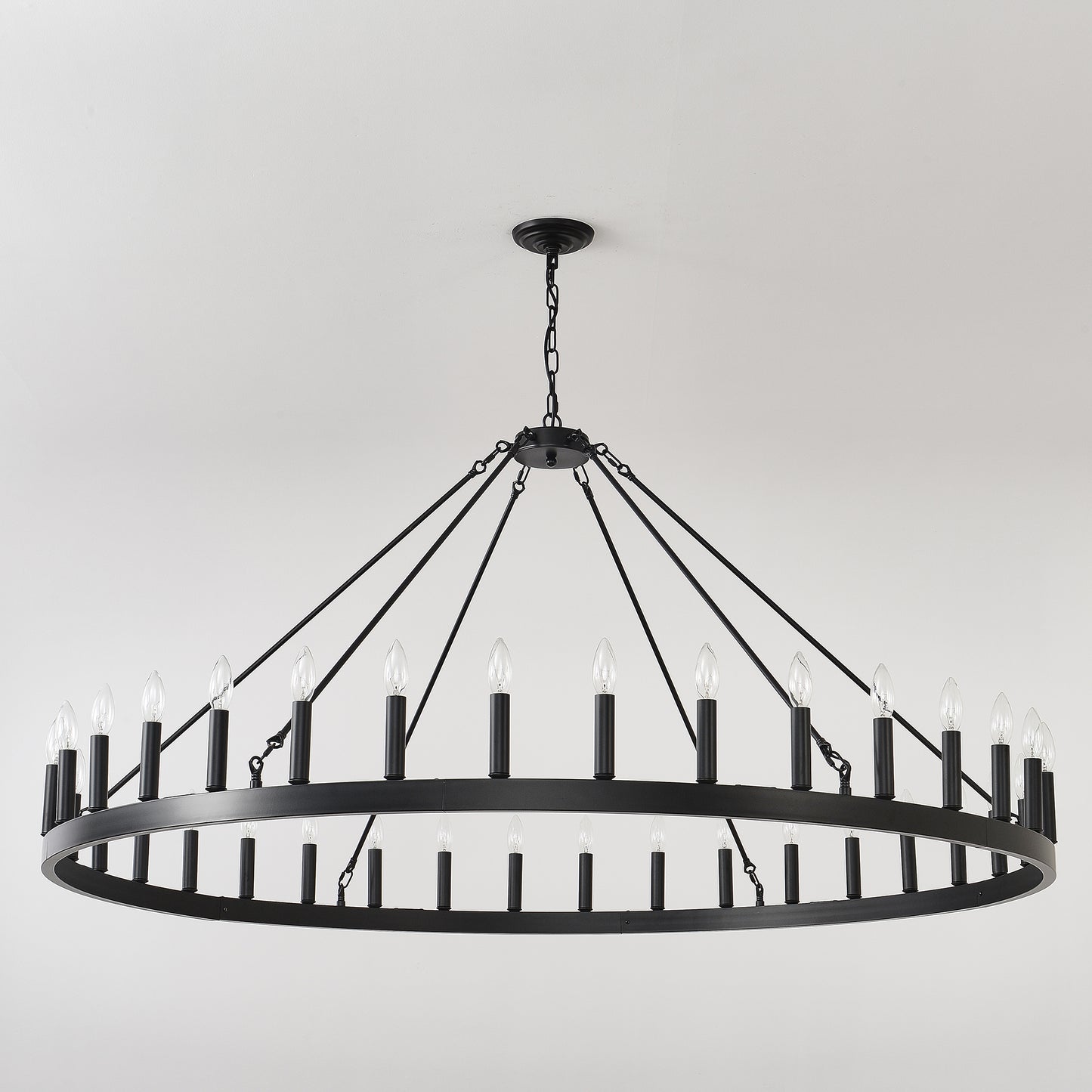 59" Wagon Wheel Farmhouse Chandelier, 36-Light - view 16