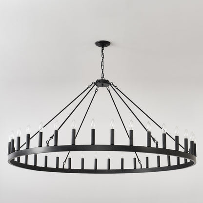 59" Wagon Wheel Farmhouse Chandelier, 36-Light - view 16