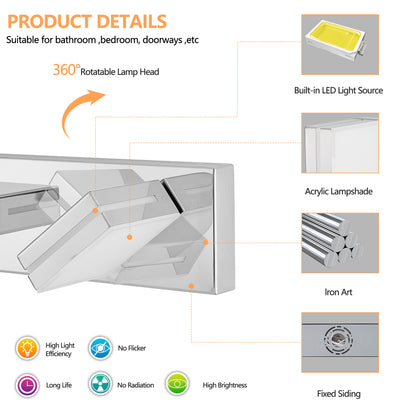 8-Light Chrome LED Bathroom Vanity Light - view 6