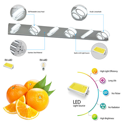 45" 6-Light Chrome LED Vanity Wall Light - view 5