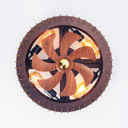 20" Wood Flush Mount Ceiling Fan with Remote - view 15