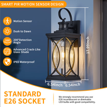 Black Motion Sensor Outdoor Wall Light - view 5