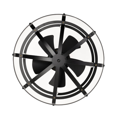 20.63" Matte Black Caged Ceiling Fan with Light - view 16