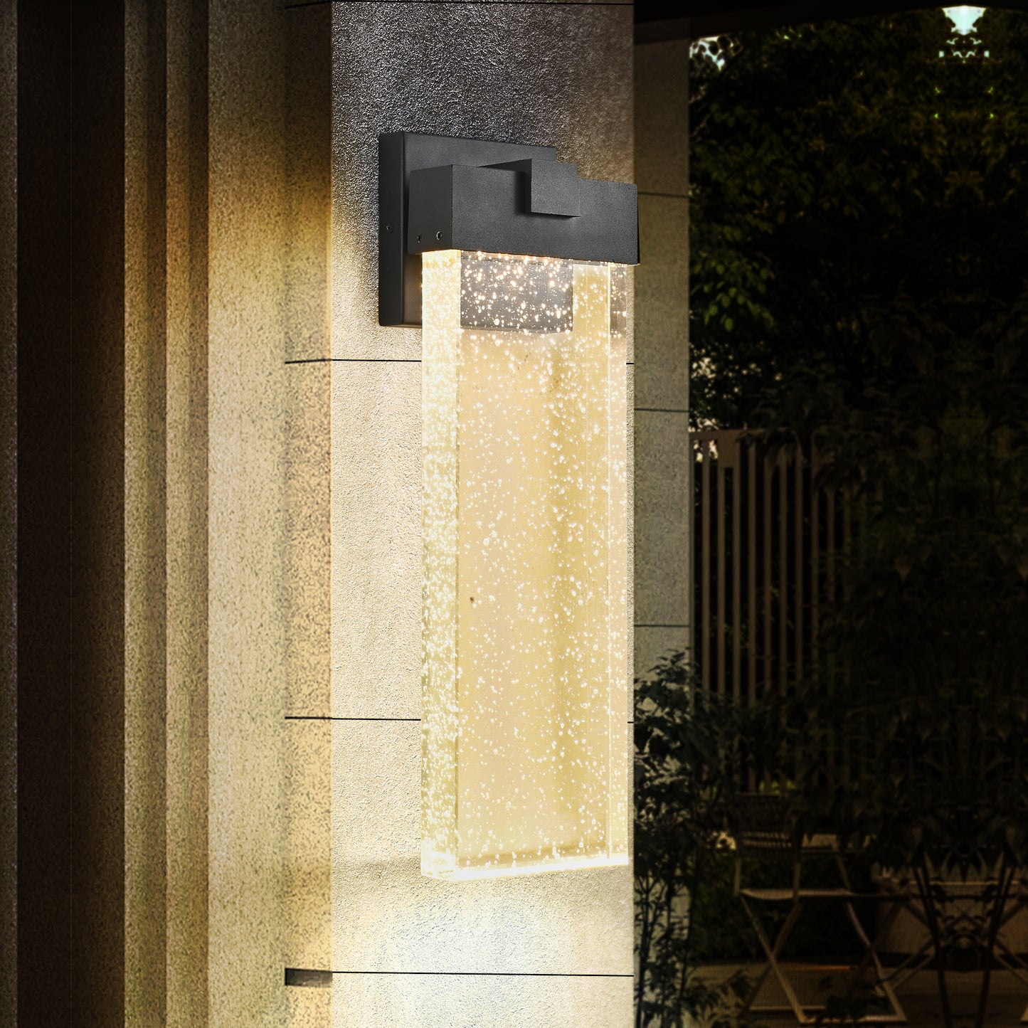 Black Bubble Crystal LED Outdoor Wall Light, 18"H - view 2