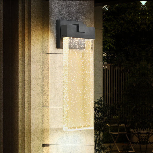 Black Bubble Crystal LED Outdoor Wall Light, 18"H - view 2