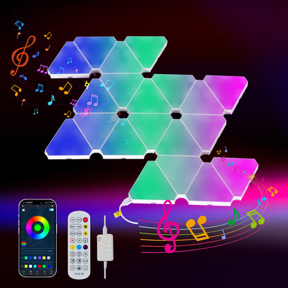 RGB Triangular LED Wall Light Panels, Set of 20