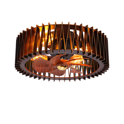 20" Wood Flush Mount Ceiling Fan with Remote - view 17