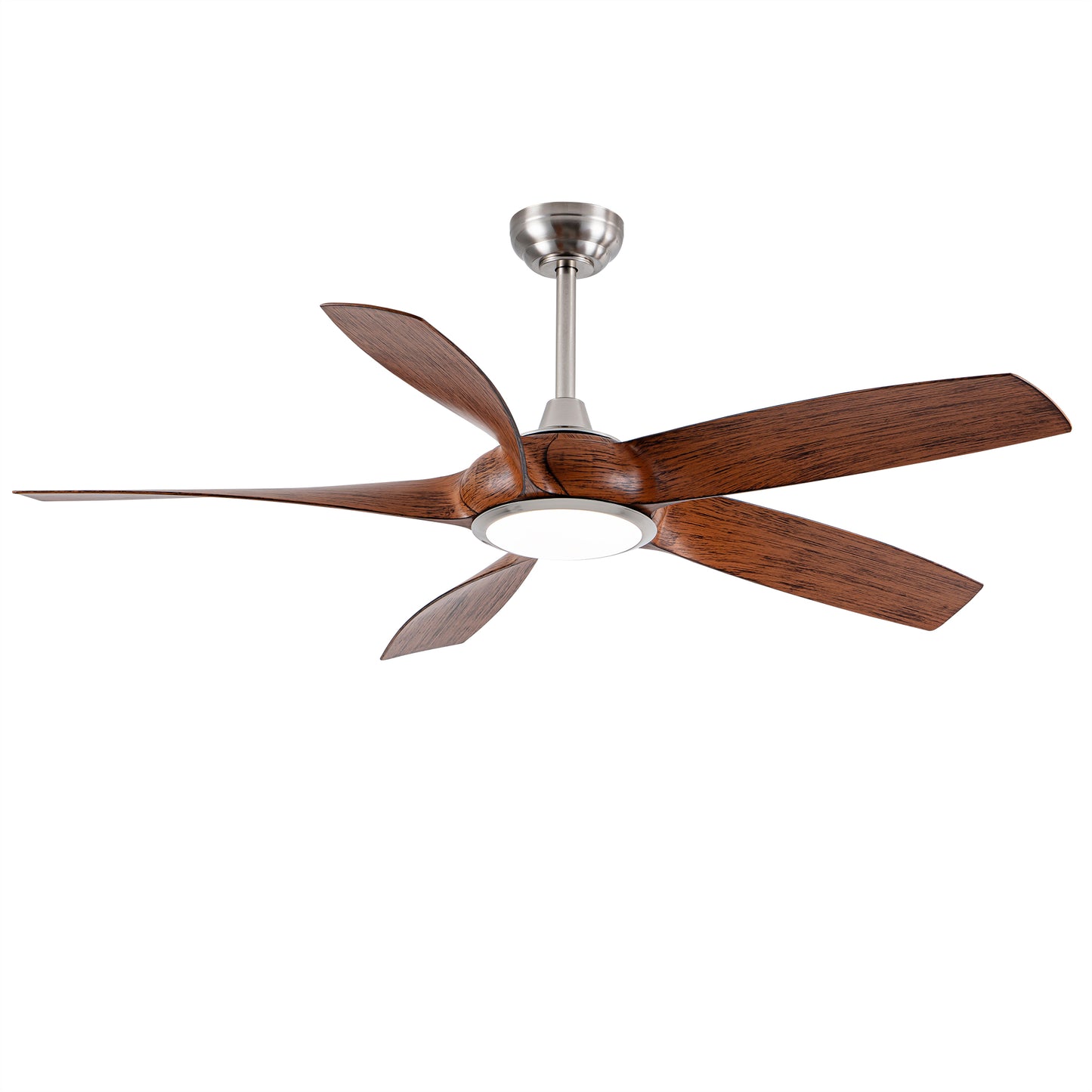 56" Nickel & Wood 5-Blade Ceiling Fan with Remote - view 17