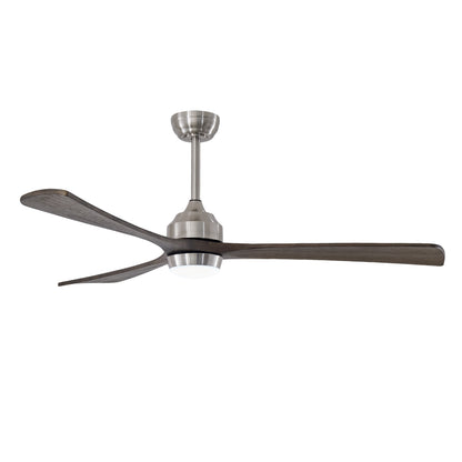 62" Satin Nickel Solid Wood Ceiling Fan with Light & Remote - view 18