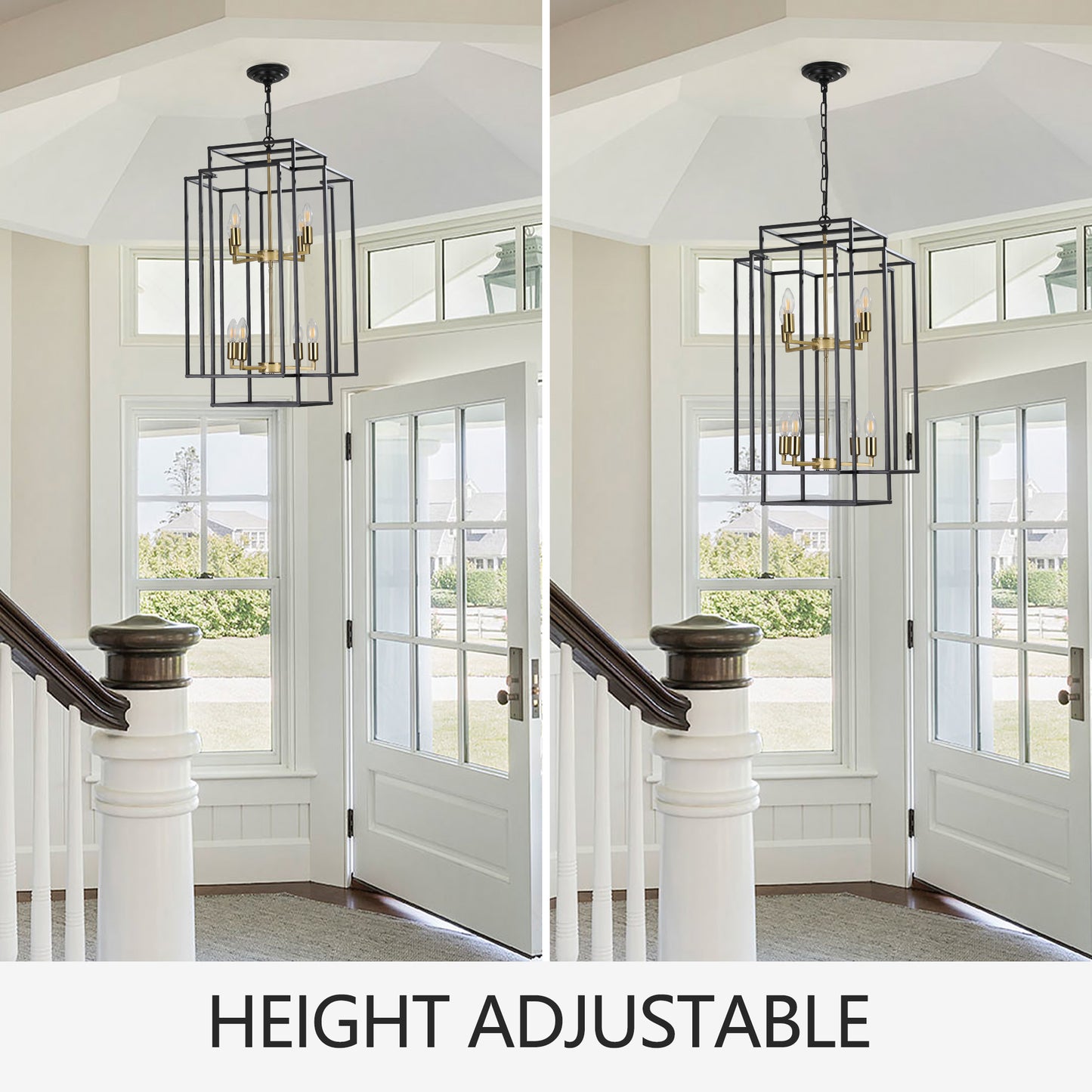 18" 8-Light Black & Gold Geometric Chandelier - view 13