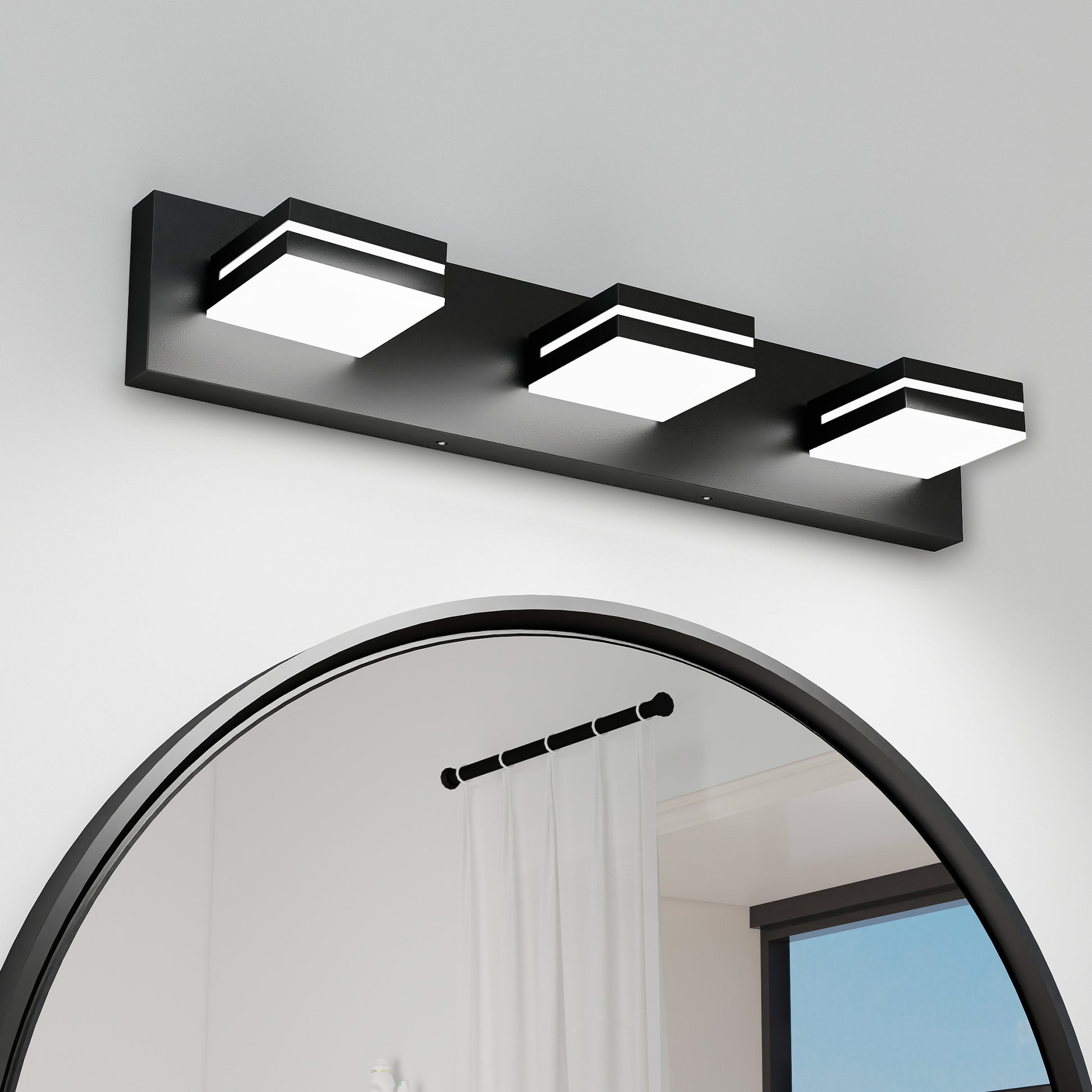 3-Light Black Minimalist LED Vanity Light - view 2