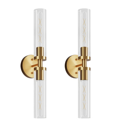 Gold Wall Light with Clear Glass, Set of 2 - view 9