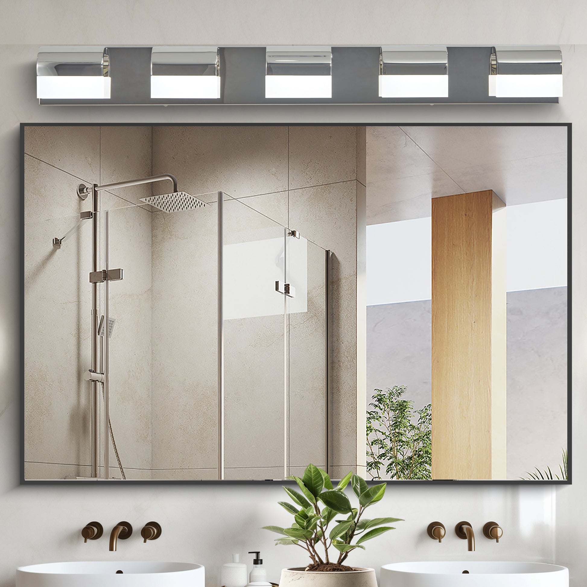 5-Light Chrome LED Bathroom Vanity Light - view 4