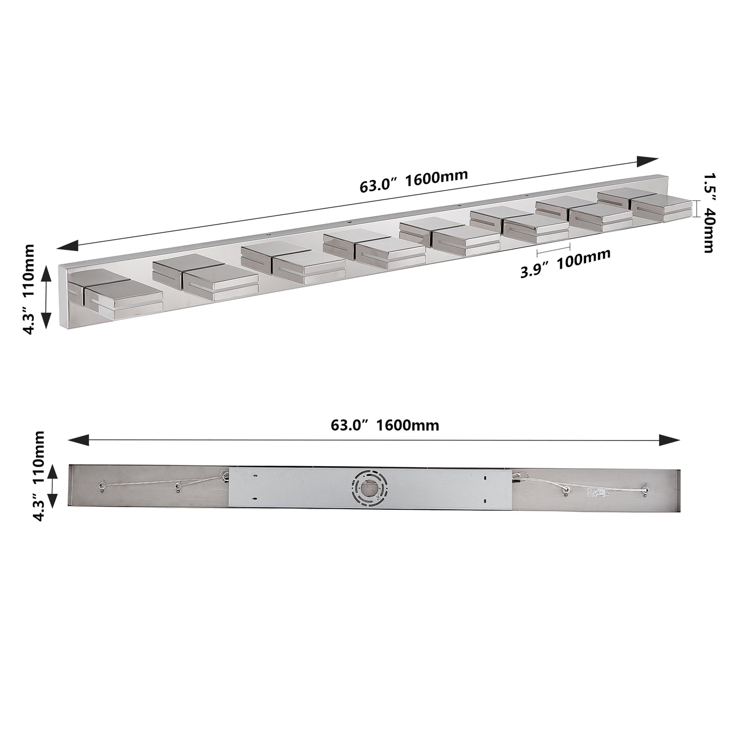 8-Light Chrome LED Bathroom Vanity Light - view 9